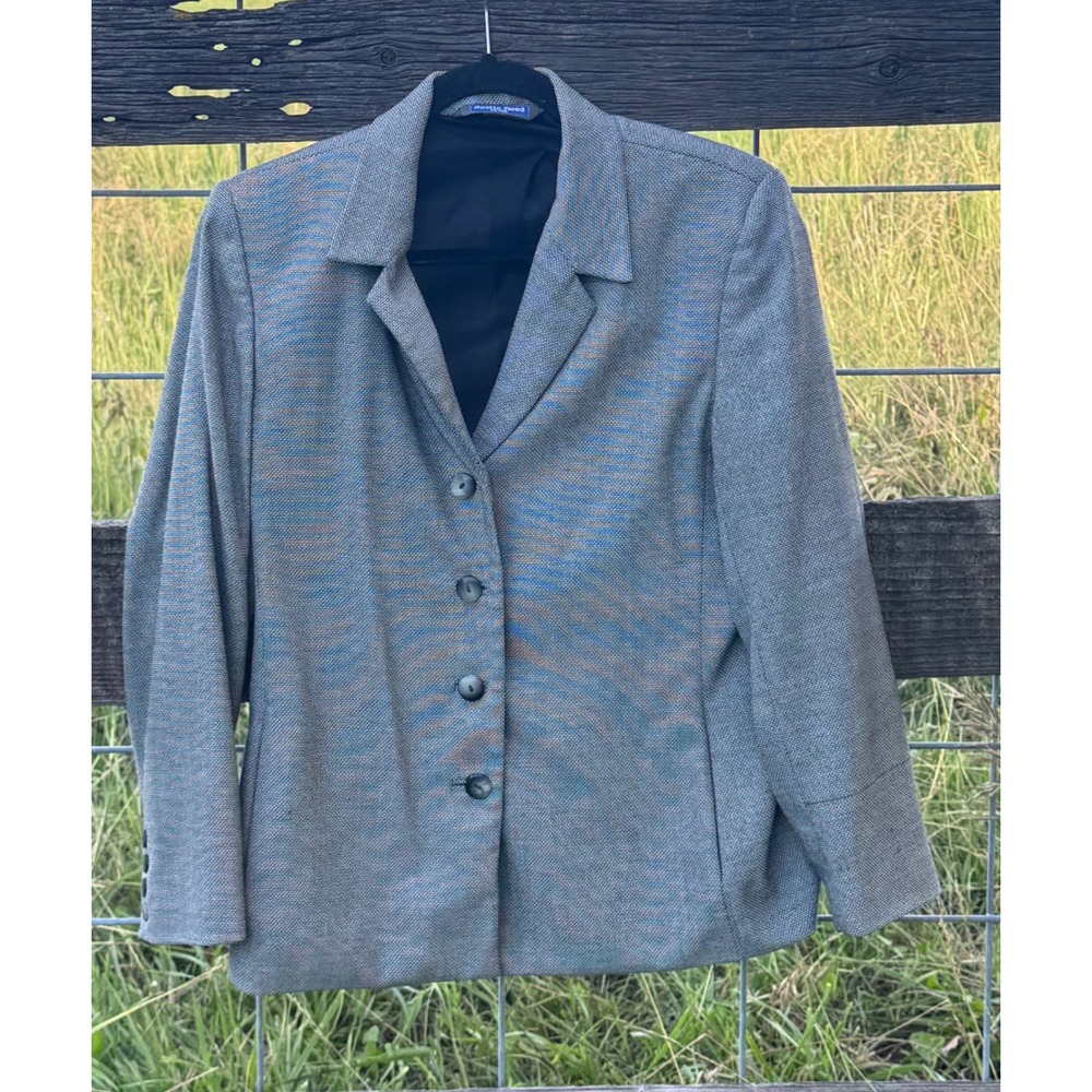 Austin Reed Petite Women's Blazer Size 14P Black White Textured Career Jacket